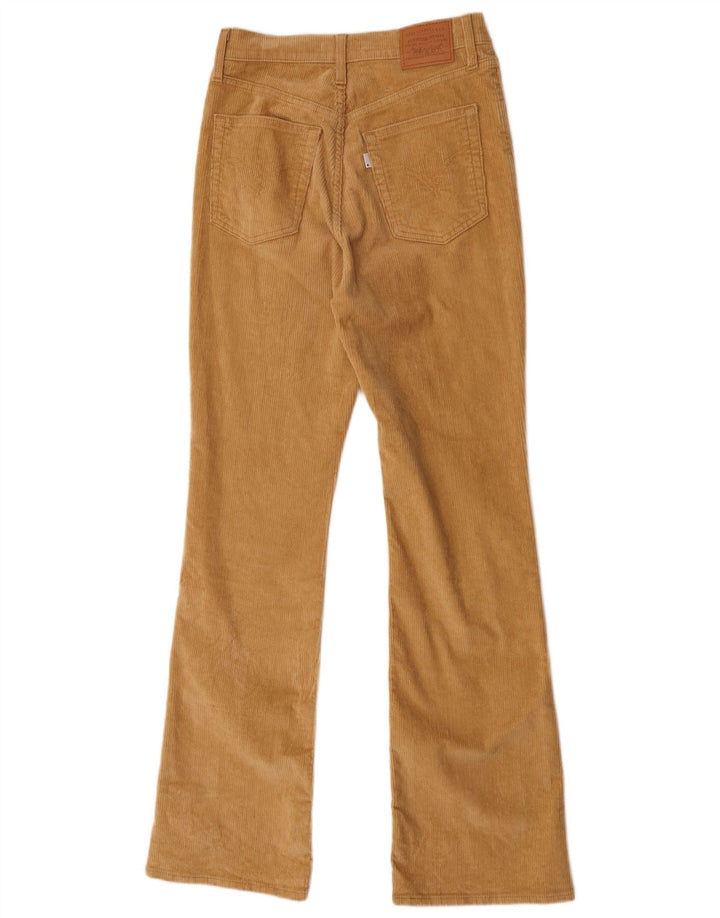 Calça feminina de veludo bootcut Levi's W27 L33 algodão bege