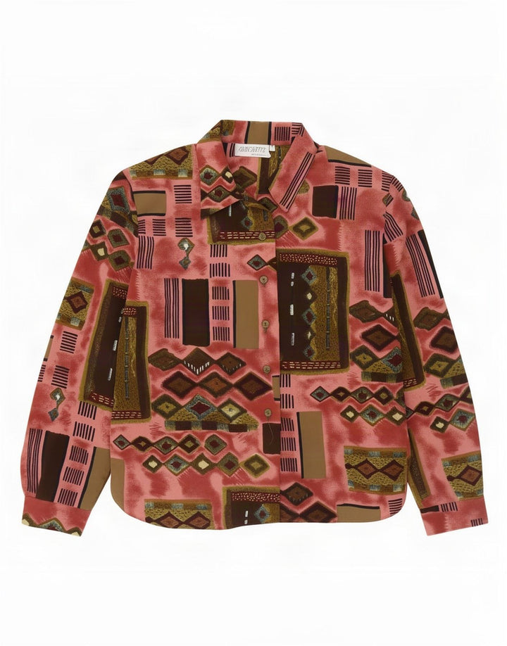Blusa feminina Silhouette Reino Unido 16 grande multicolorida geométrica