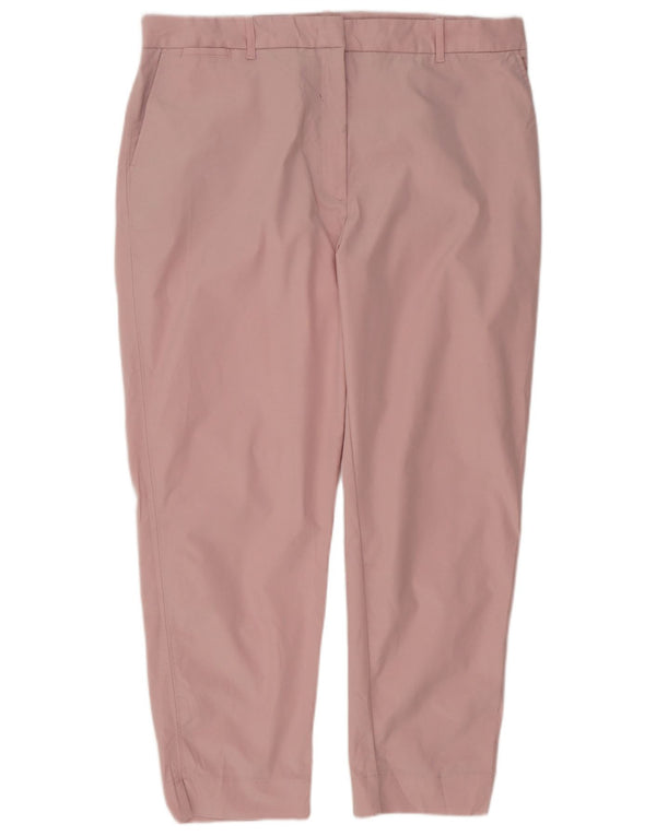 Calça Chino Feminina Marks & Spencer Slim UK 18 XL W38 L27 Algodão Rosa