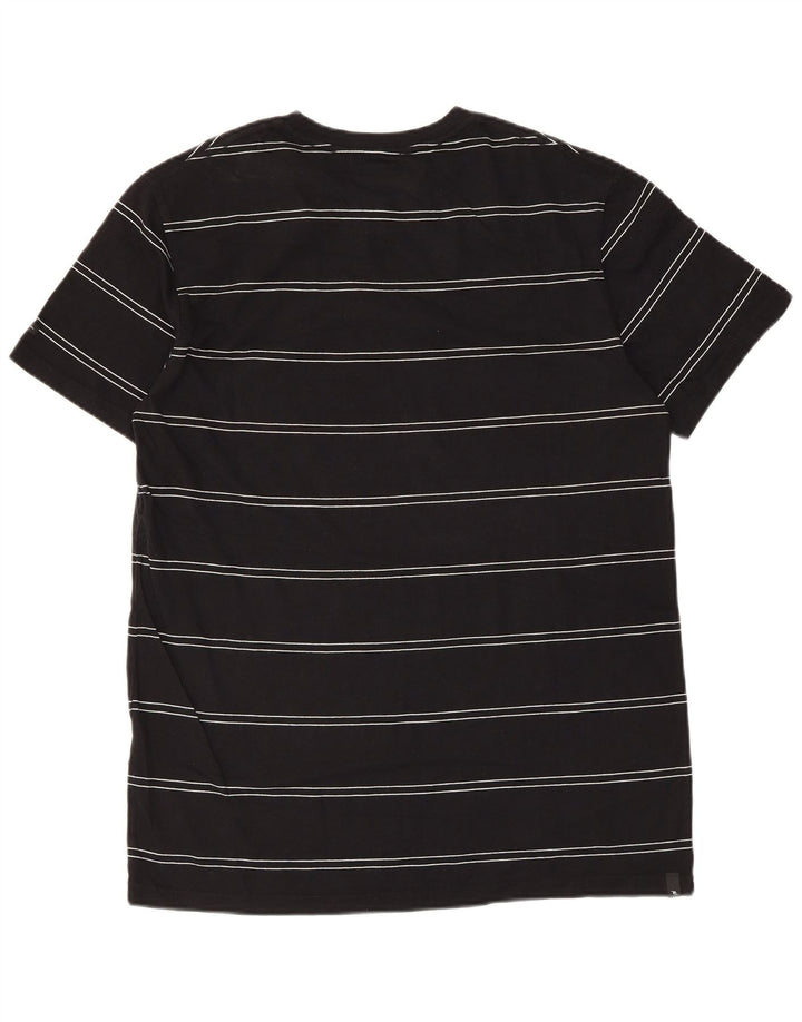 Rip Curl Camiseta masculina de ajuste padrão Top médio de algodão listrado preto