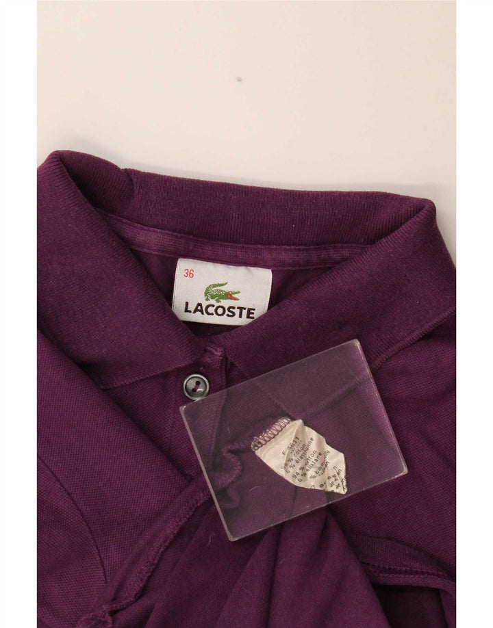 Camisa polo feminina Lacoste tamanho 36 pequeno algodão roxo