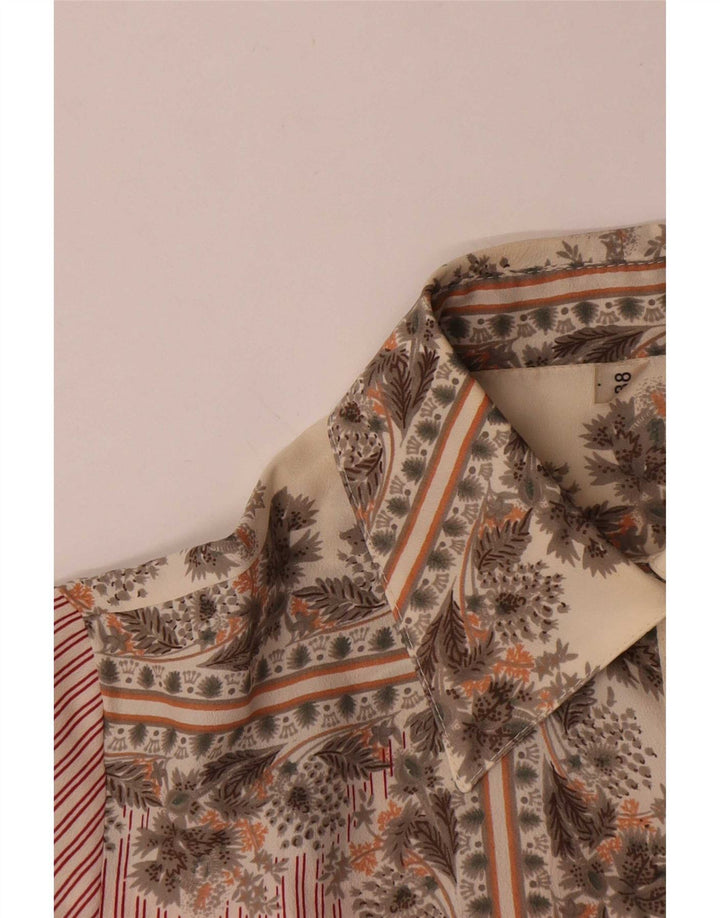 Camisa feminina vintage EU 38 poliéster listrado vermelho médio