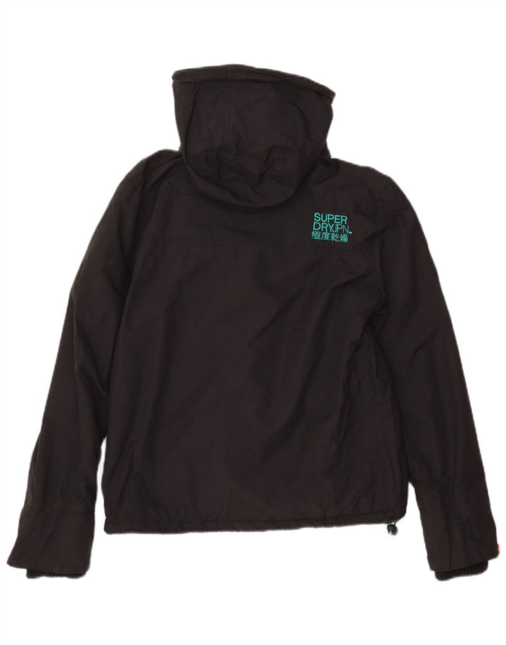 Jaqueta corta-vento feminina Superdry The Windcheater com capuz Reino Unido 16 grande preta