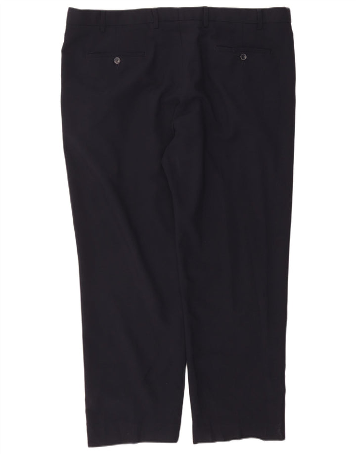 Calça chino masculina regular reta Marks & Spencer W42 L29 azul marinho