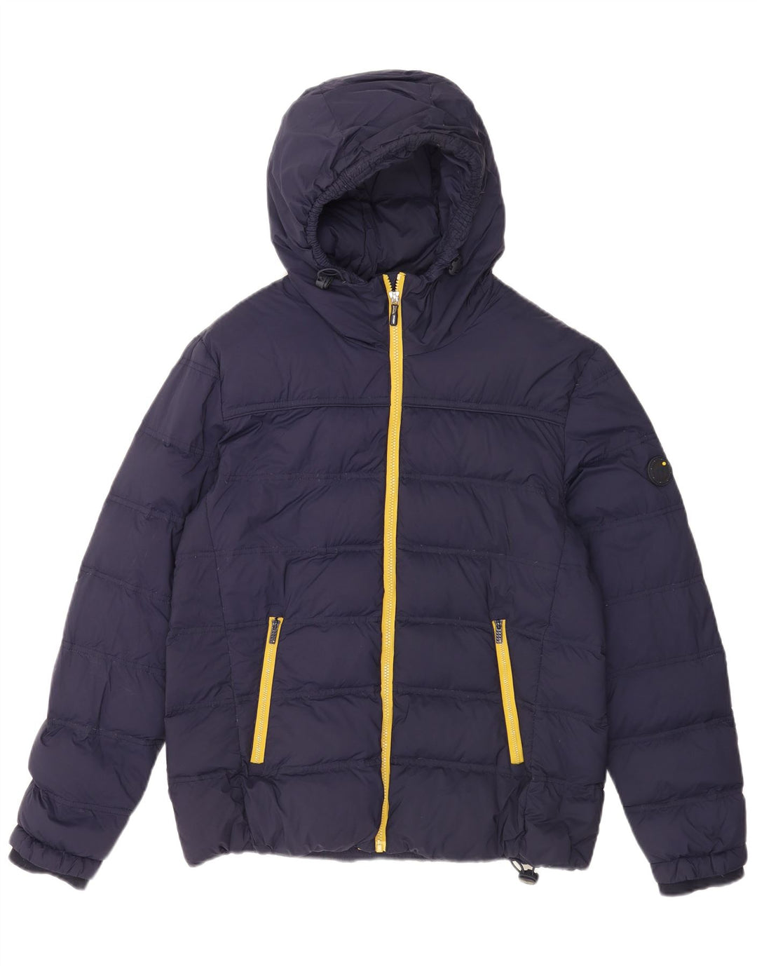 Jaqueta acolchoada com capuz masculina Mistral UK 40 grande nylon azul marinho