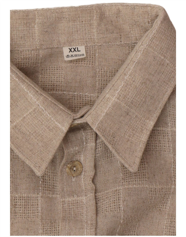 Camisa masculina VINTAGE 2XL xadrez bege