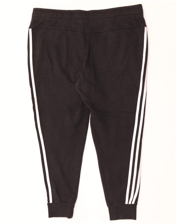 Adidas Womens Tracksuit Calças Joggers UK 12/14 Médio Algodão Preto