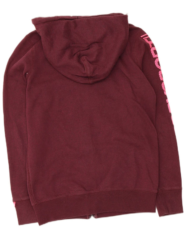 Suéter feminino Superdry com capuz e zíper gráfico UK 6 XS algodão marrom