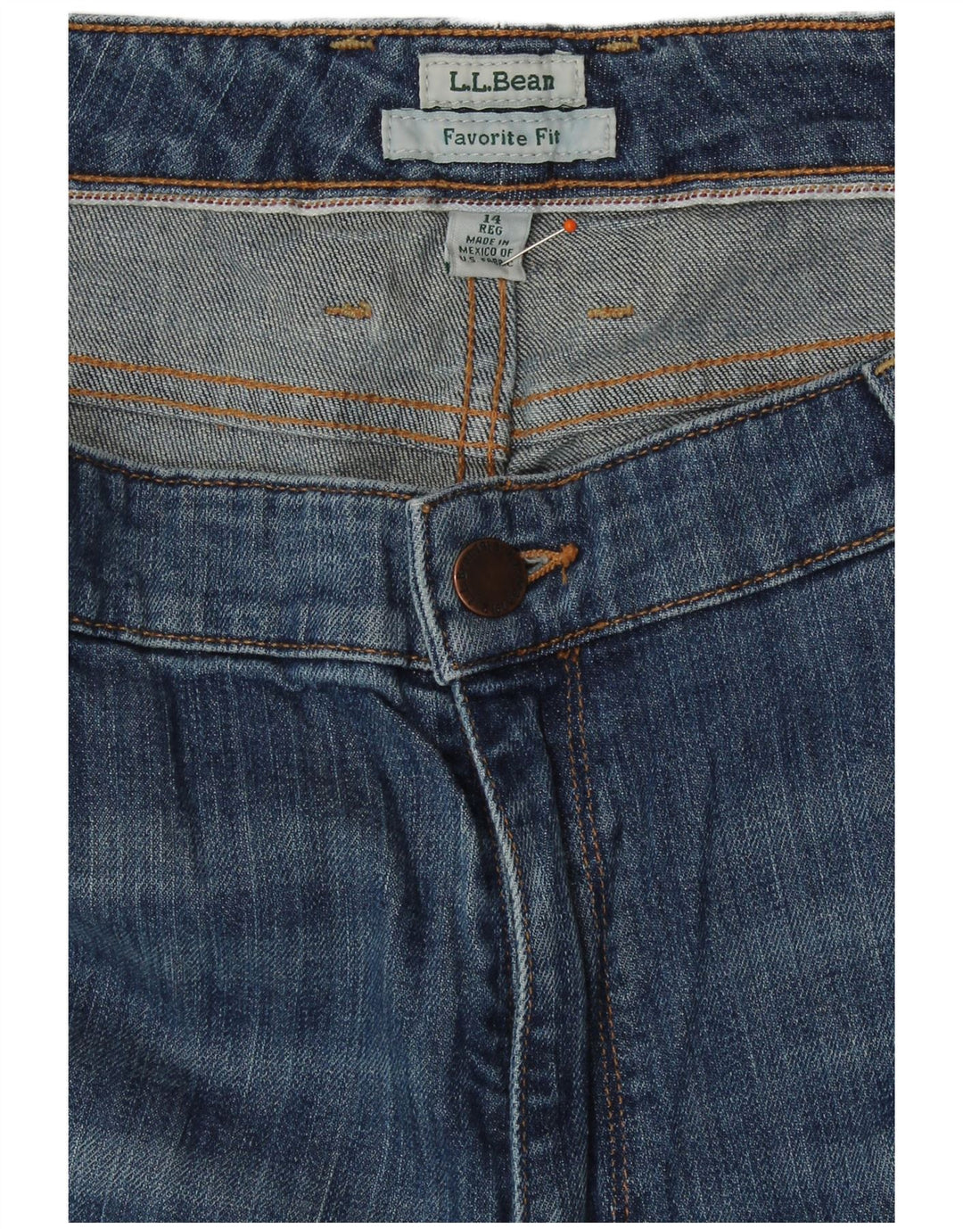 L.L.BEAN Calça jeans reta feminina com ajuste favorito US 14 XL W36 L30 Azul