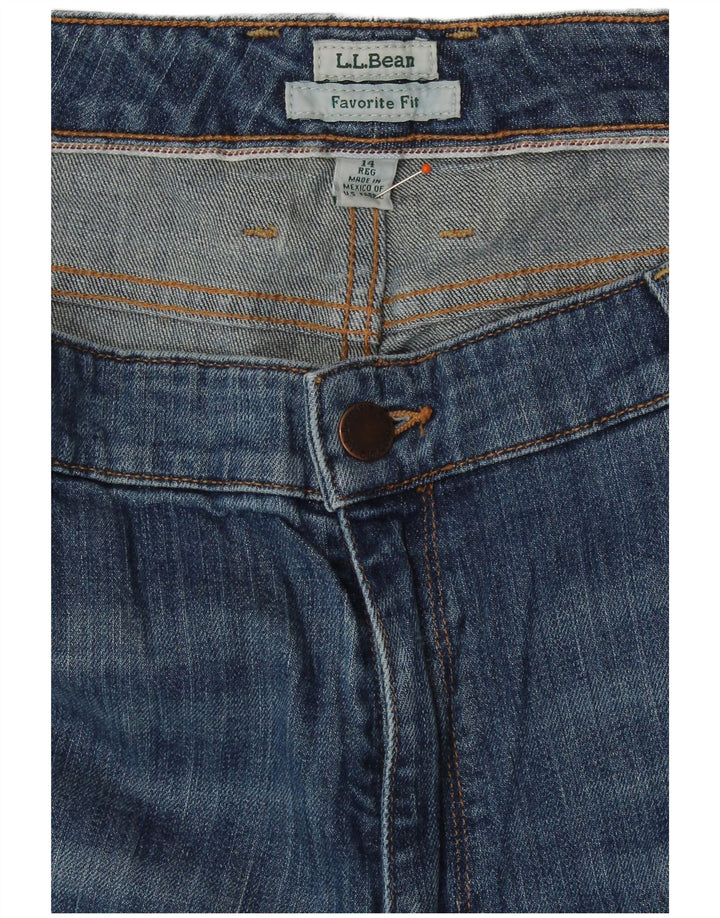 L.L.BEAN Calça jeans reta feminina com ajuste favorito US 14 XL W36 L30 Azul