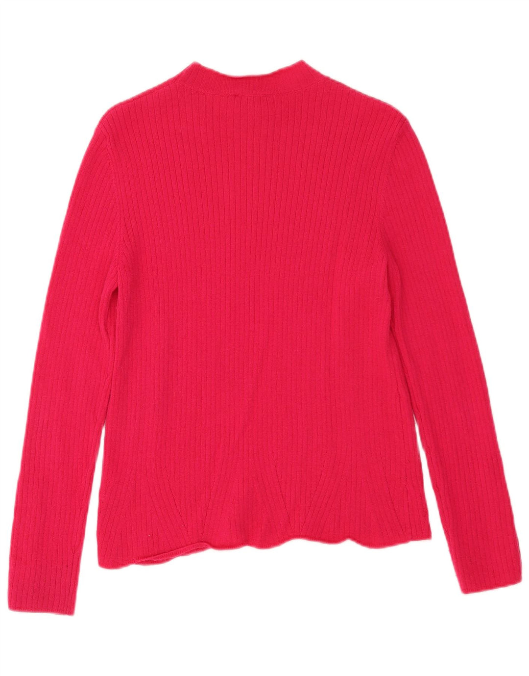 Suéter feminino Jigsaw com gola redonda UK 10 lã rosa pequena