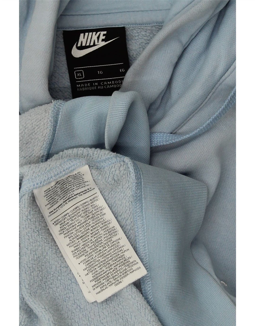 NIKE Mens Hoodie Jumper XL Azul Algodão