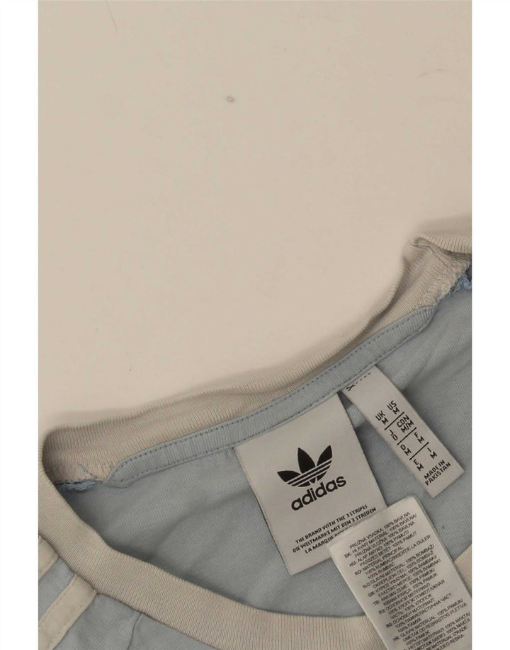 Adidas Mens Camiseta Top Médio Algodão Azul