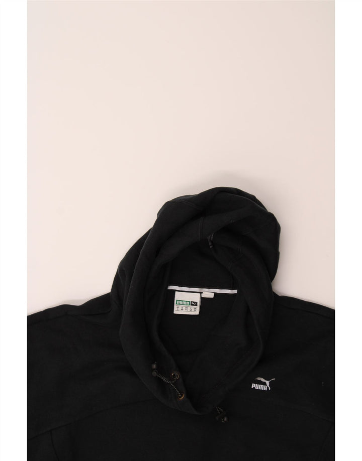 PUMA Womens Hoodie Jumper UK 14 Large  Black Cotton Vintage Puma and Second-Hand Puma from Messina Hembry 