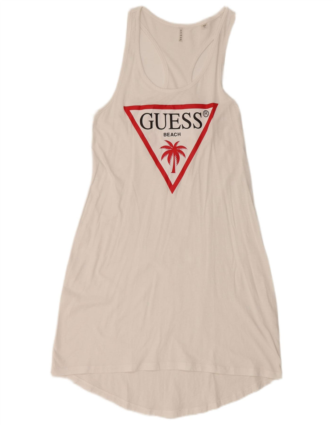 Guess Vestido feminino gráfico UK 12 médio branco