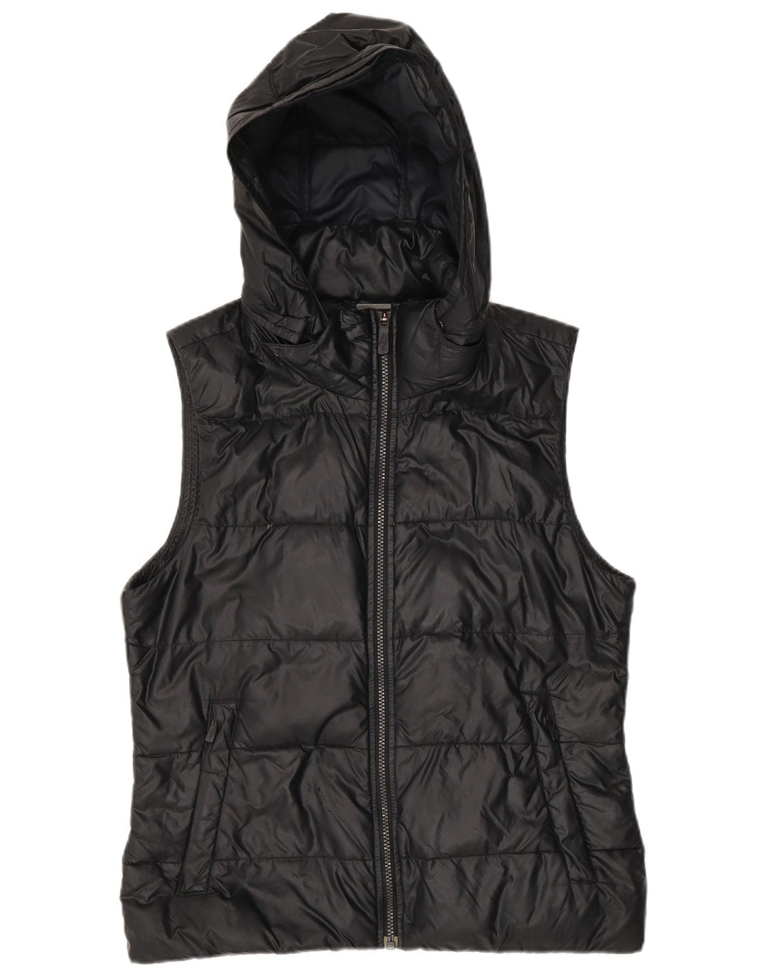 Colete acolchoado com capuz feminino Nike UK 14 médio preto nylon