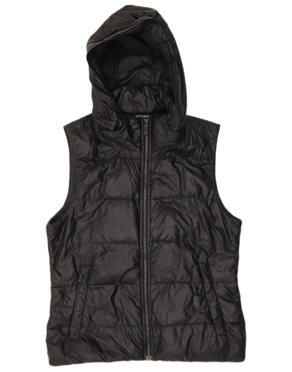 Colete acolchoado com capuz feminino Nike UK 14 médio preto nylon
