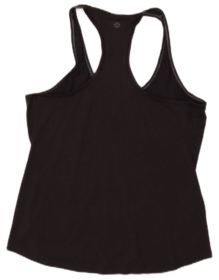 Colete feminino ATHLETA UK 14 grande poliéster preto