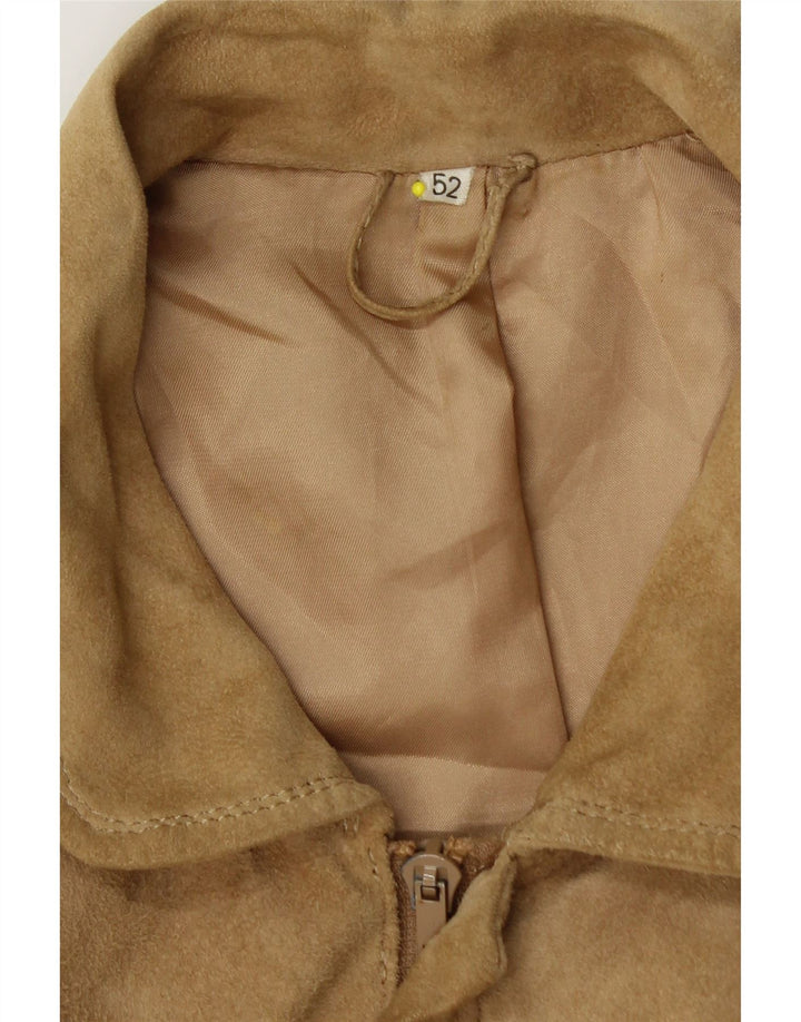 Jaqueta bomber masculina de camurça alemã IT 52 XL bege