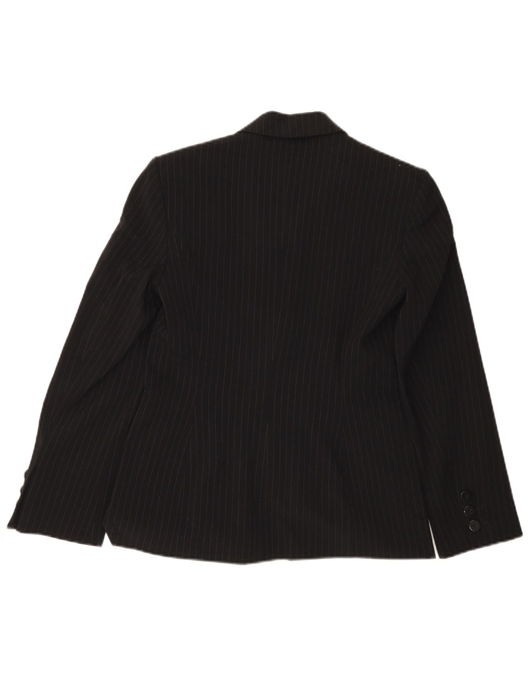 Jaqueta blazer feminina de 2 botões Marks & Spencer UK 8 pequena risca de giz preta