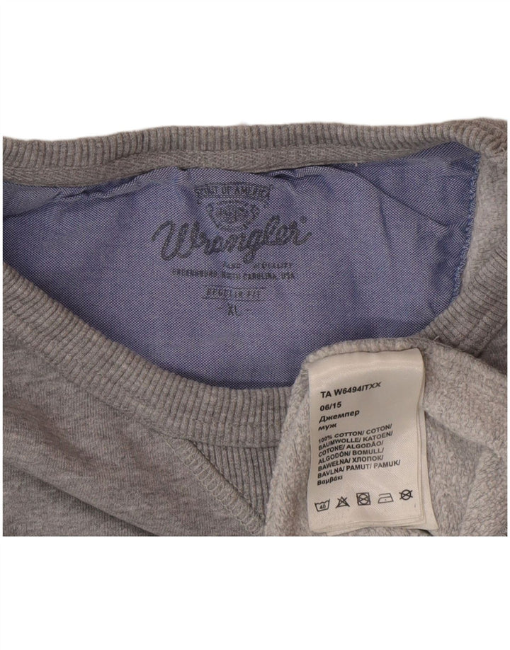 Wrangler Mens Regular Fit Moletom Jumper XL Cinza Algodão