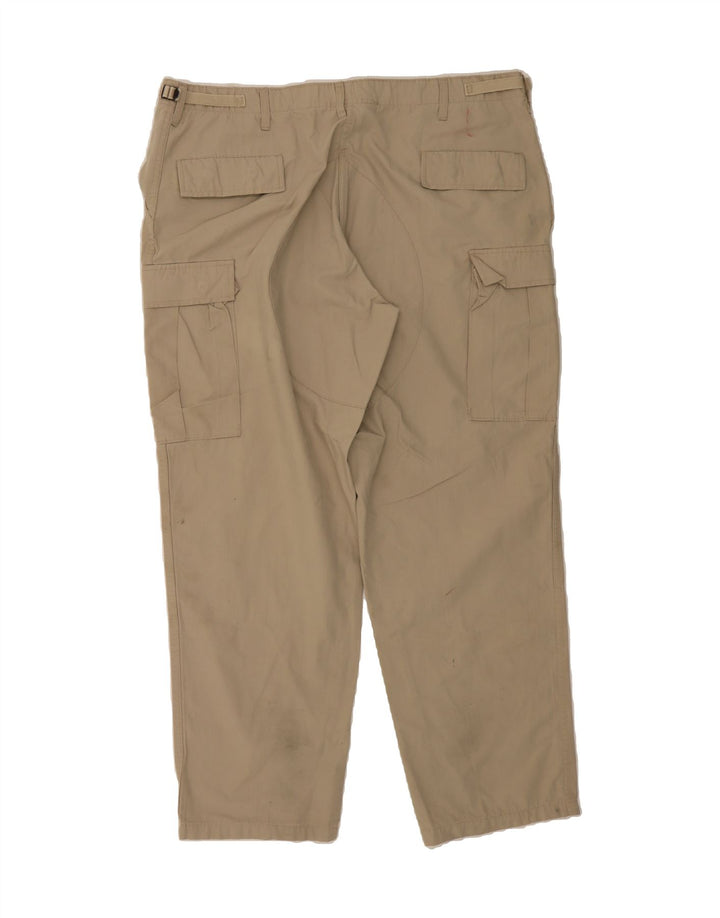 VINTAGE Mens Straight Cargo Trousers XL W40 L30 Beige Cotton Vintage Vintage and Second-Hand Vintage from Messina Hembry 