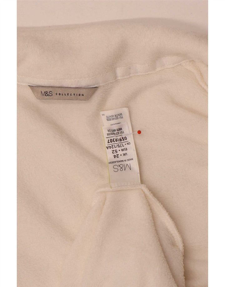 Jaqueta de lã feminina Marks & Spencer Reino Unido 24 4XL poliéster branco