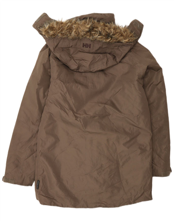Jaqueta Parka masculina com capuz Helly Hansen Reino Unido 38 poliéster marrom médio