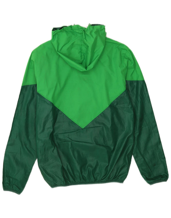 Adidas Mens Hooded Rain Jacket UK 34 XS Verde Colourblock Poliéster