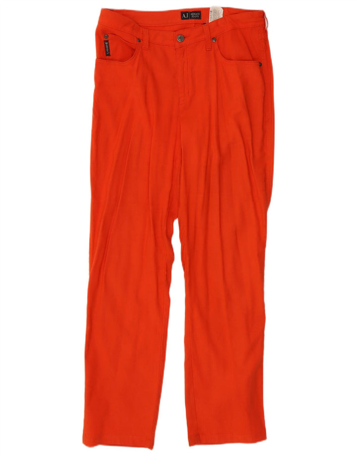 Calça feminina reta casual ARMANI W31 L30 laranja linho