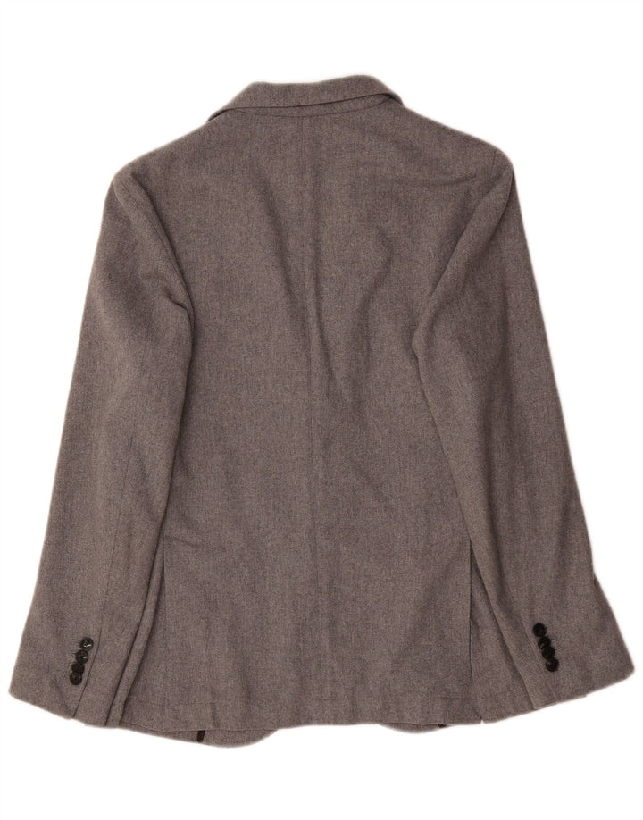 Jaqueta blazer masculina Liu Jo com 2 botões Reino Unido 38 lã cinza médio
