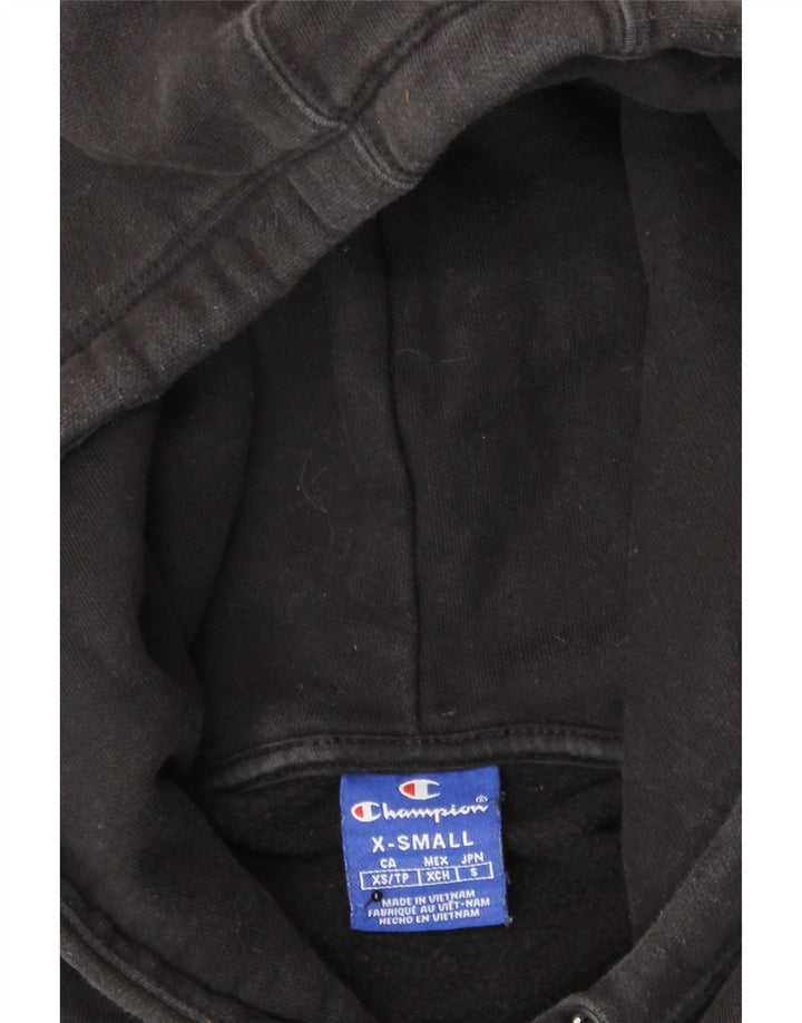 CHAMPION Mens Graphic Hoodie Jumper XS Black Cotton Vintage Champion and Second-Hand Champion from Messina Hembry 