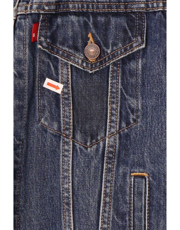 Jaqueta jeans feminina Levi's UK 14 algodão azul médio