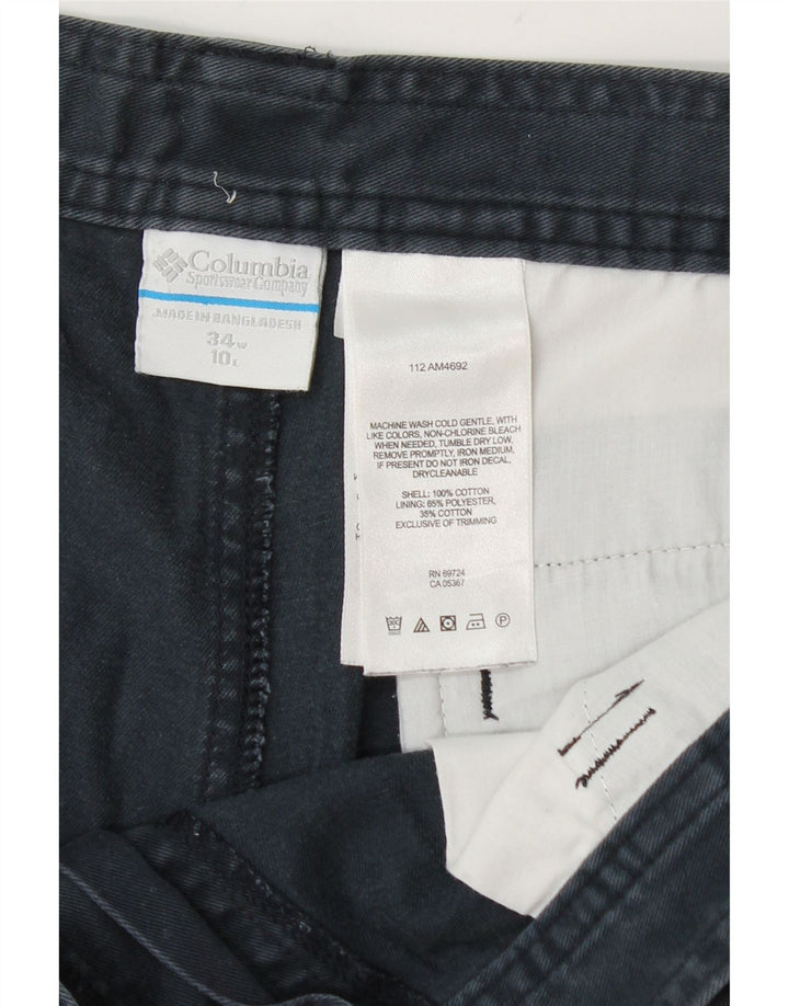 Columbia Mens Cargo Shorts W34 Grande Algodão Azul Marinho