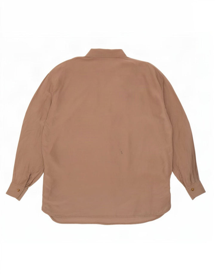 Camisa oversized feminina vintage com palangre IT 44 bege médio