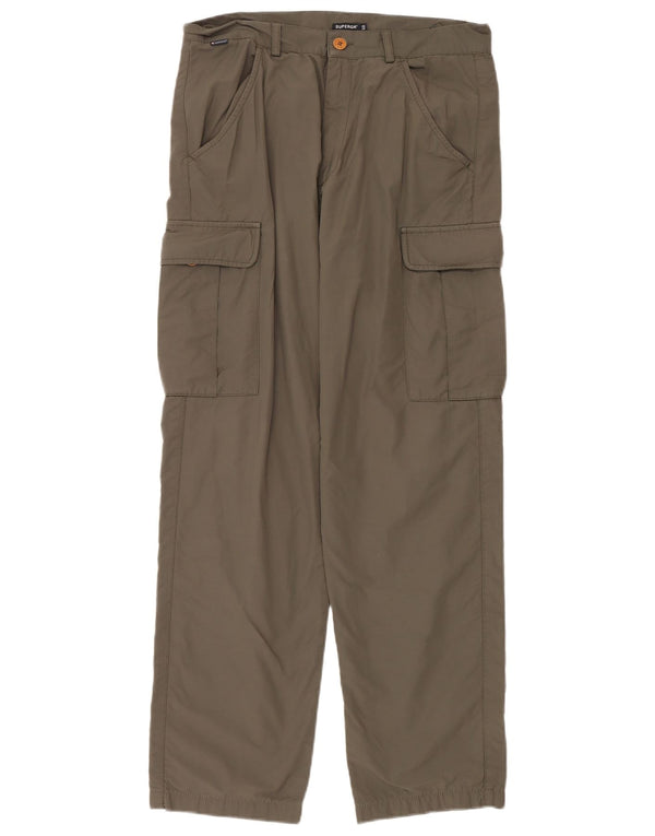 Calça cargo reta masculina Superga IT 50 grande W34 L32 algodão cáqui