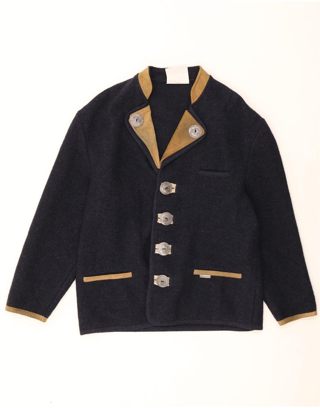 Jaqueta blazer masculina Wesenjak com 4 botões Reino Unido 40 grande bloco colorido azul marinho