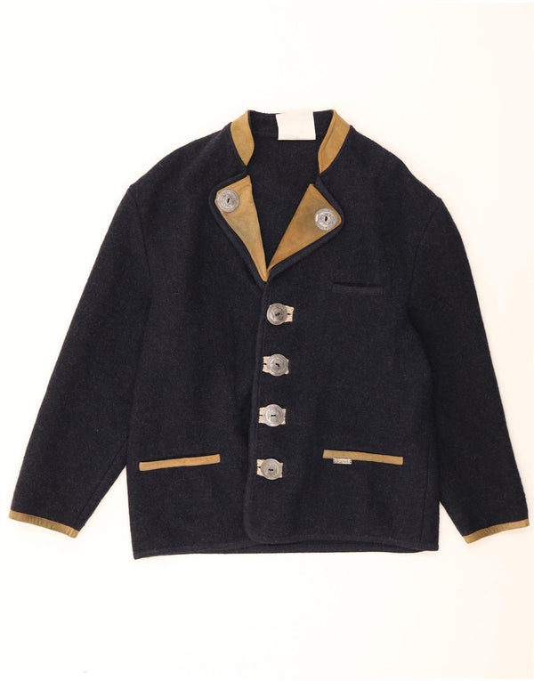 Jaqueta blazer masculina Wesenjak com 4 botões Reino Unido 40 grande bloco colorido azul marinho