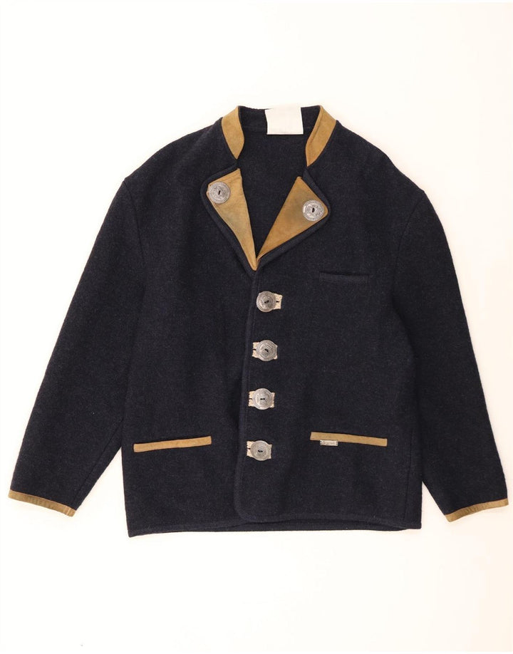 Jaqueta blazer masculina Wesenjak com 4 botões Reino Unido 40 grande bloco colorido azul marinho