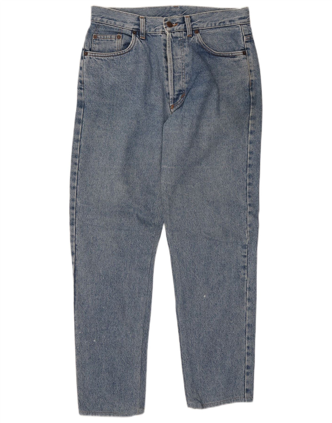 Calça jeans feminina de cintura alta BENETTON IT 48 XL W32 L30 azul algodão