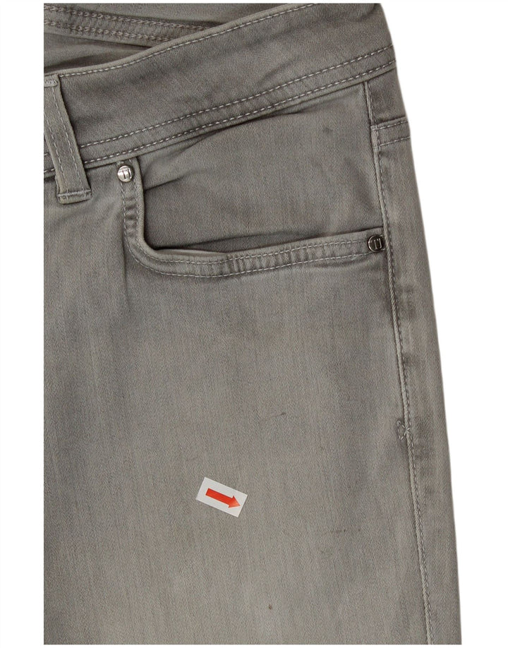 Jeans retos femininos TRUSSARDI W28 L30 algodão cinza
