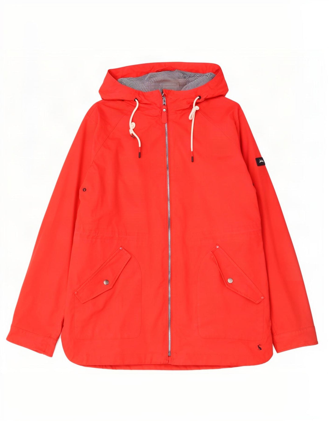 Jaqueta de chuva feminina Joules com capuz e grandes dimensões UK 18 XL algodão vermelho