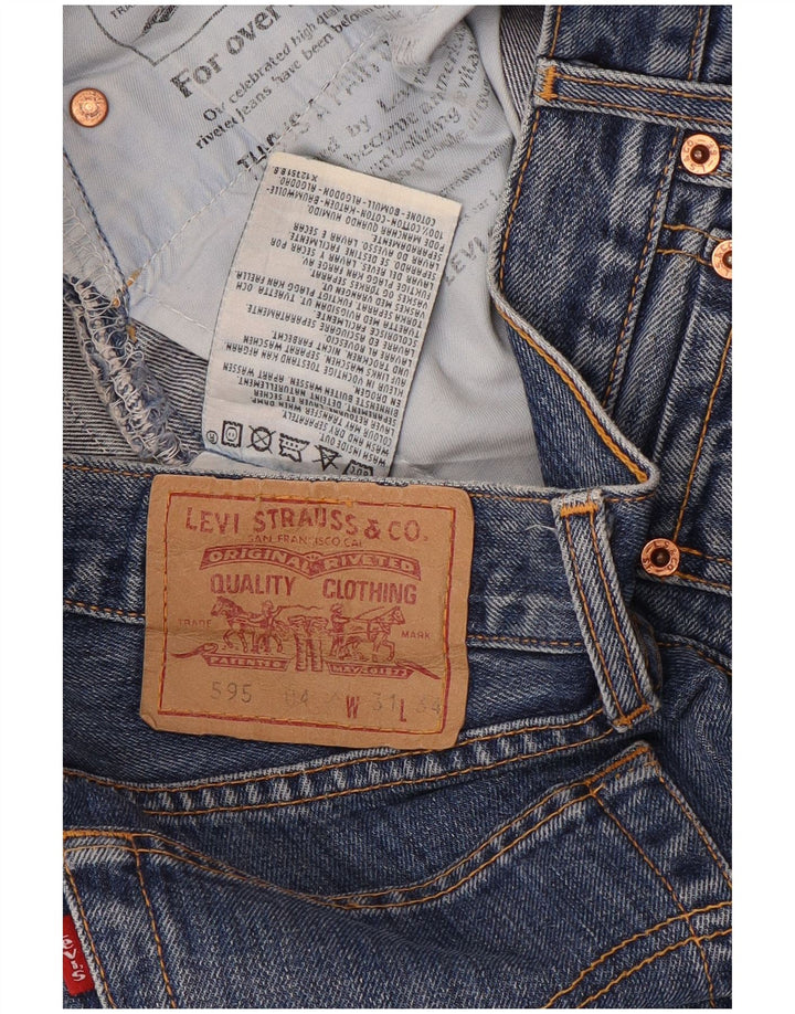 Calça jeans feminina Levi's 595 Straight W31 L34 azul algodão