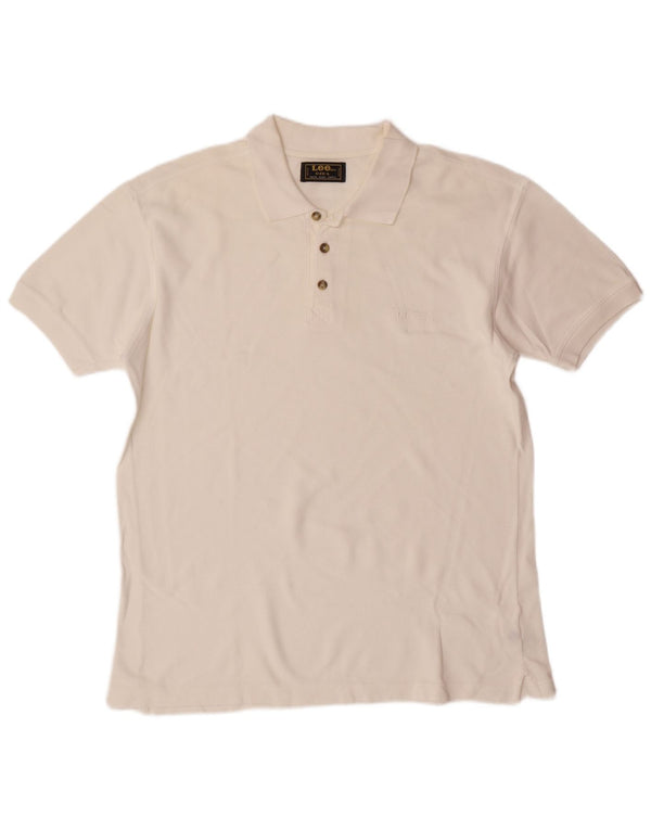 Camisa polo masculina LEE grande algodão branco