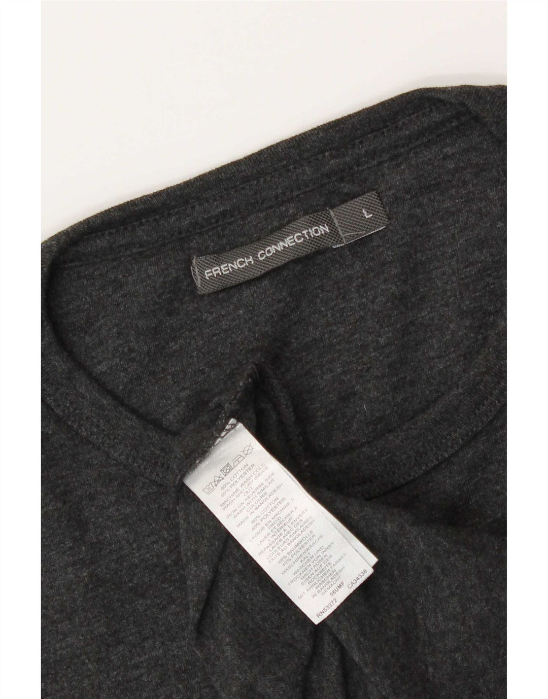 Camiseta masculina French Connection Top grande algodão cinza