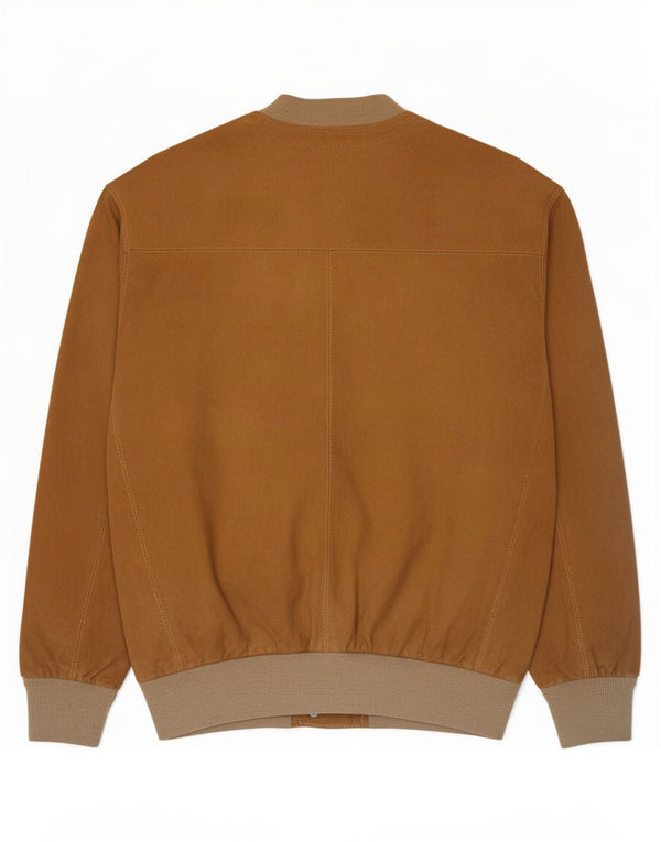 Jaqueta bomber masculina vintage de camurça UK 38 marrom médio