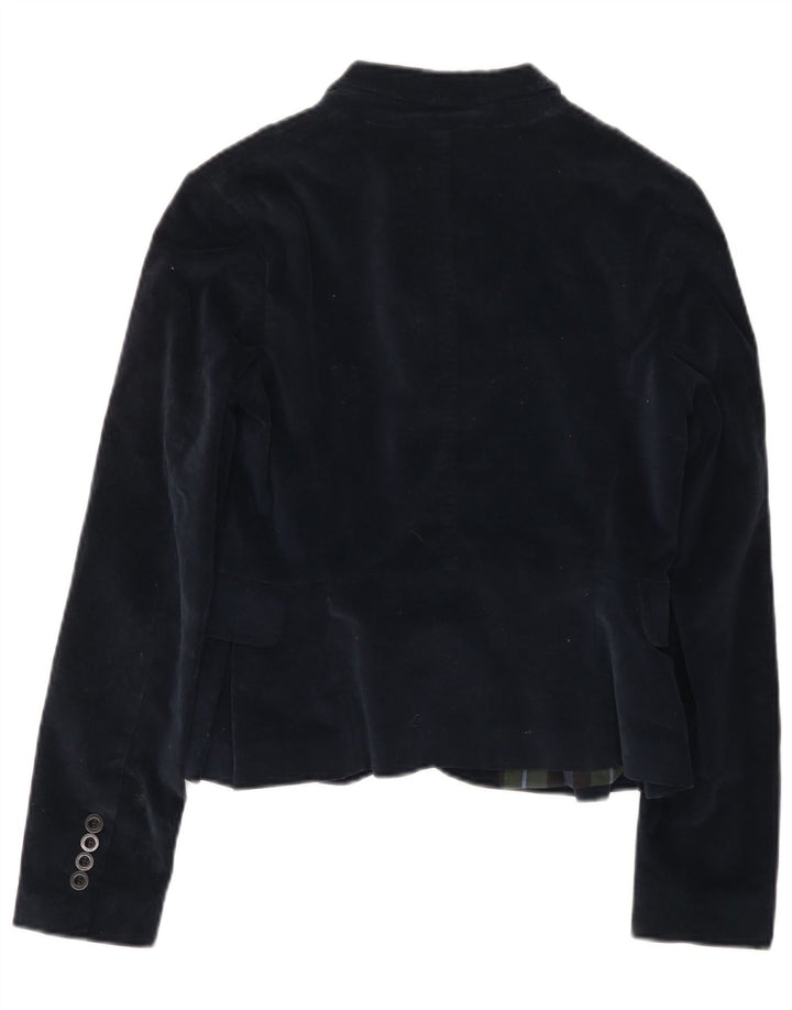 Jaqueta blazer feminina de veludo com 3 botões da Gant Reino Unido 10 algodão azul marinho pequeno