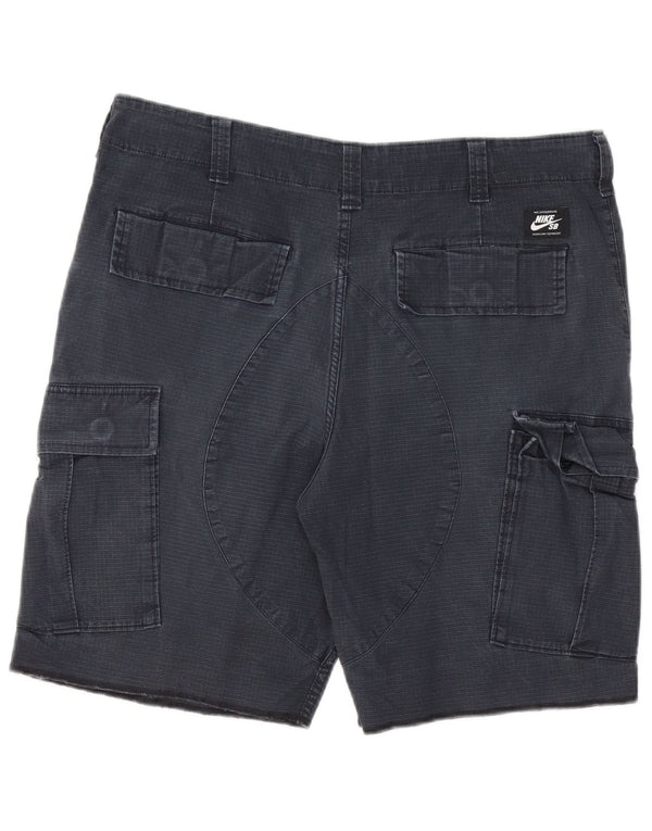 Shorts cargo masculino Nike médio W32 cinza xadrez algodão