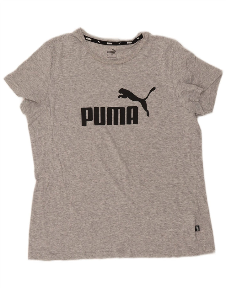 Camiseta feminina PUMA com estampa gráfica UK 16 grande algodão cinza