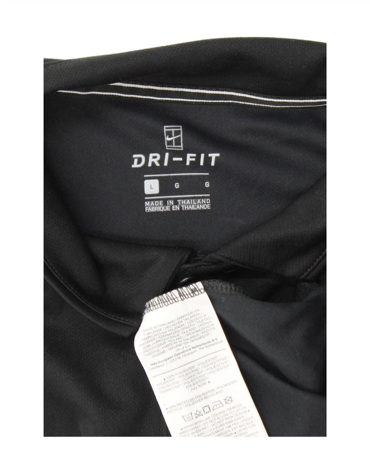 Camisa polo masculina Nike Dri Fit grande poliéster preto